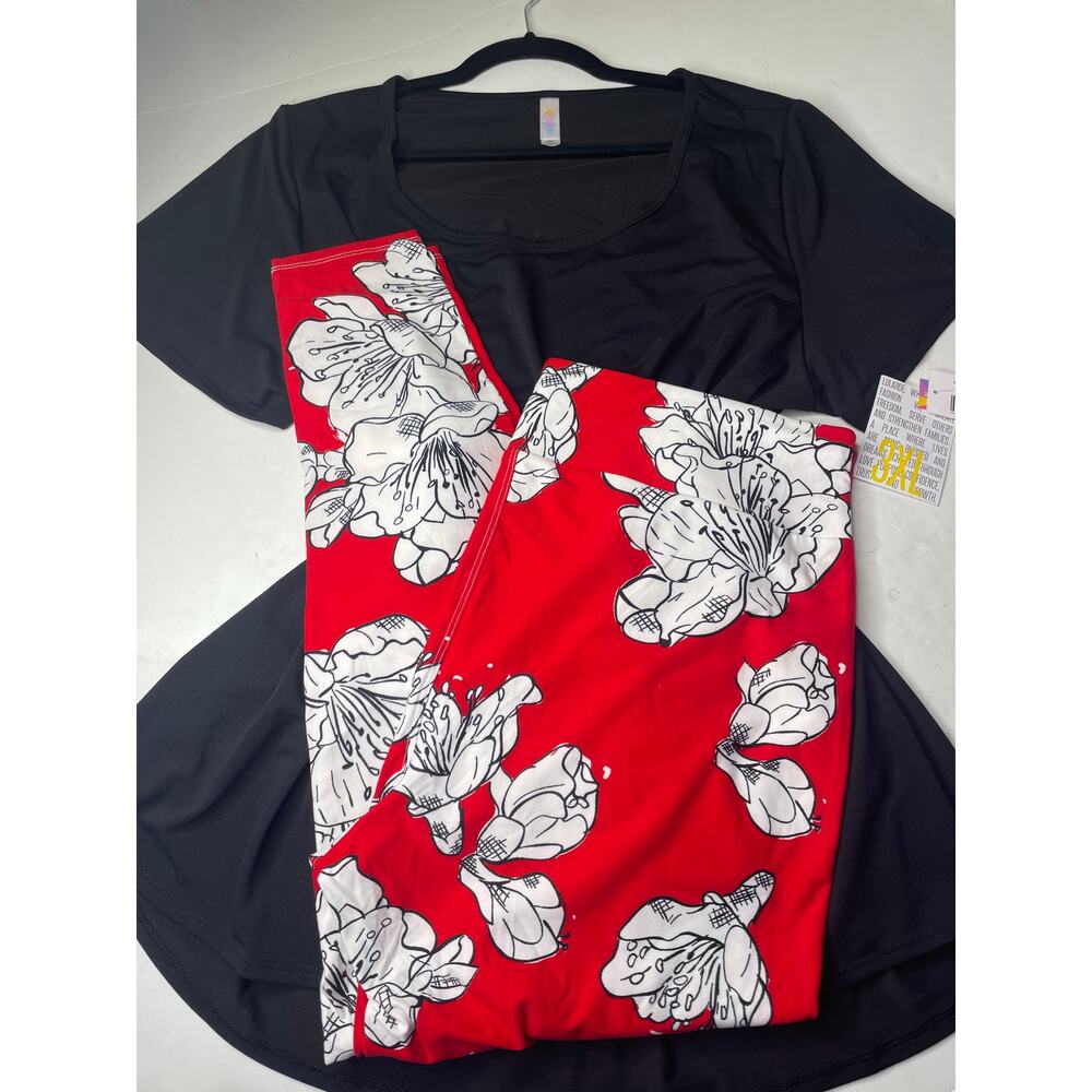 Lularoe 3xl Black Classic tee with tc2 leggings brand new plus size